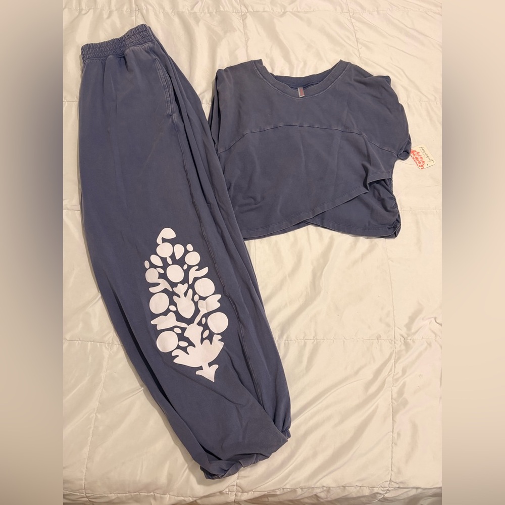 🆕 Free People | Hot Shot Crossover Logo Set | Blue Indigo - Picture 3 of 6